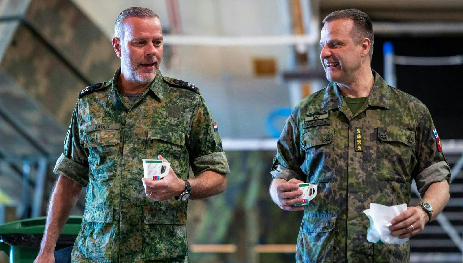 Source: NATO Image Bank. Chair of the NATO Military Committee Admiral Rob Bauer and Finland's Chief of Defence, General Janne Jaakkola May 2024.