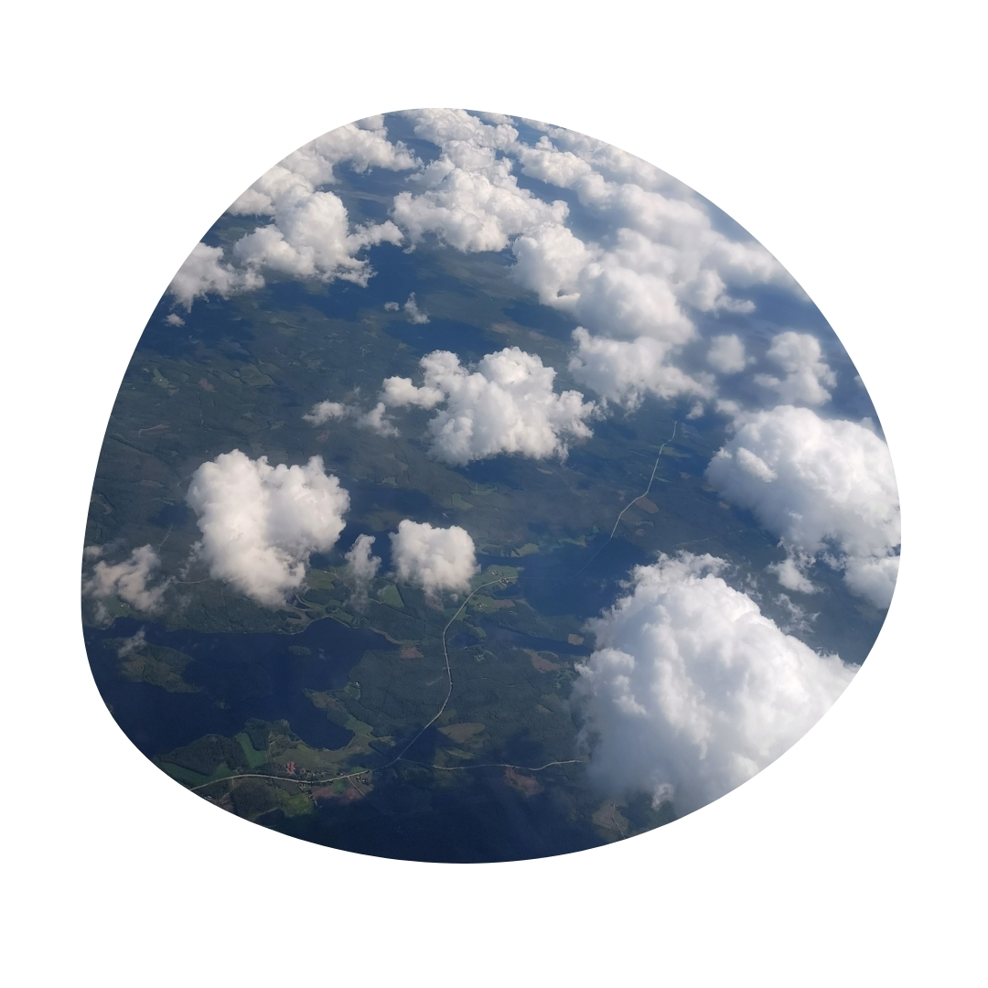 Kainuuta lentokoneesta kehyksissä